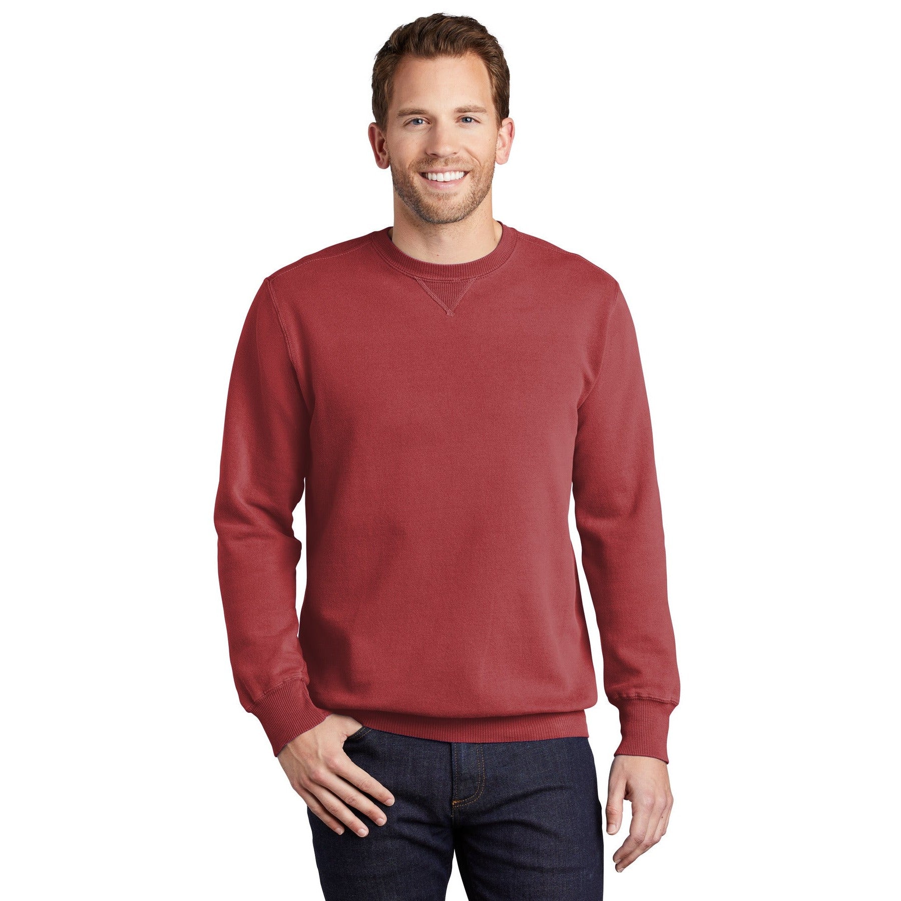 Port & Company-Port & Company® Beach Wash® Garment-Dyed Crewneck Sweatshirt PC098-MedTech-14